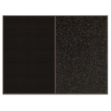 United Visual Products Sliding Door Indoor Enclosed Corkboard, 9 UV9011ACS-SATIN-RUBBER